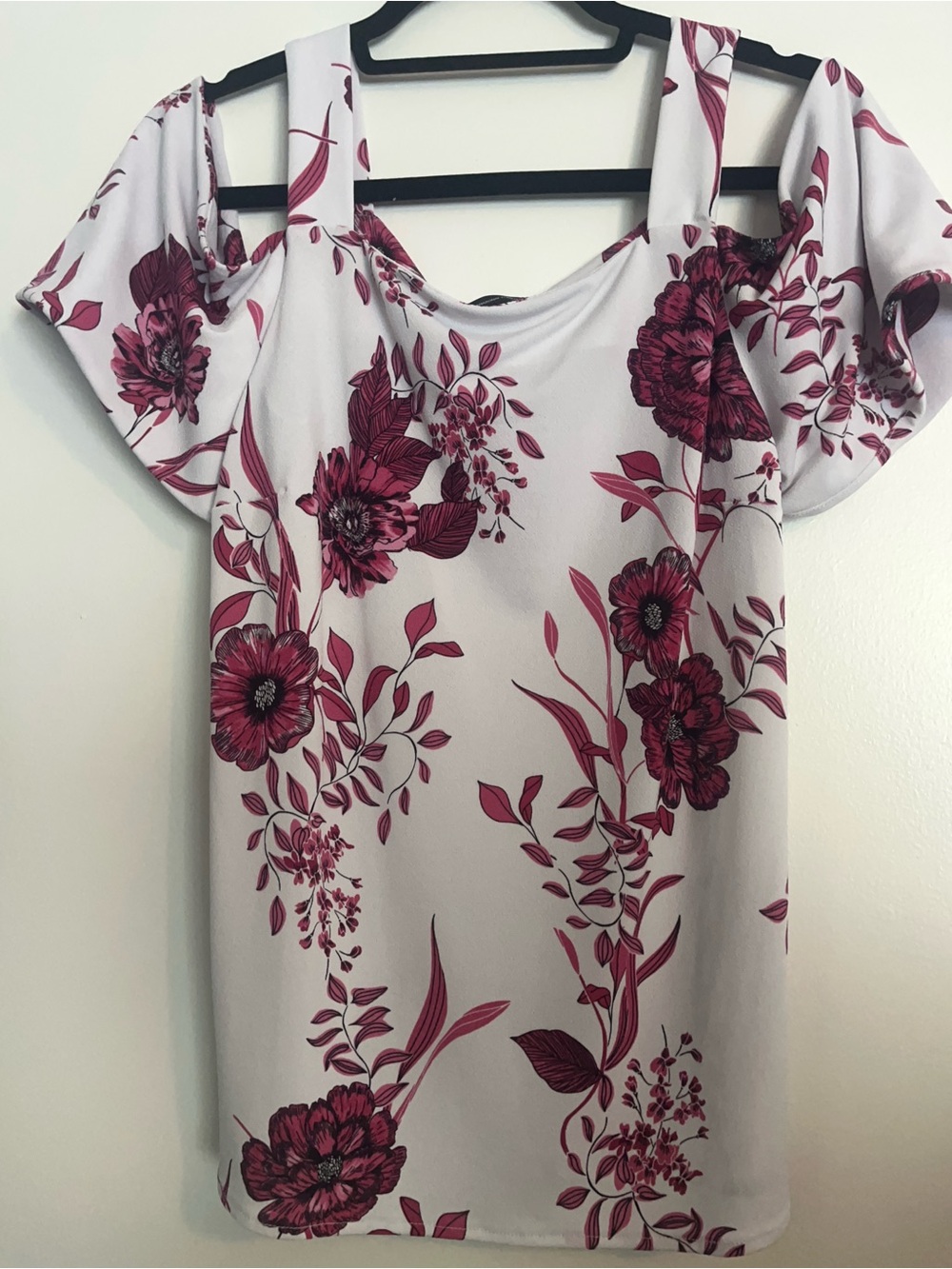 INC International Concepts Cold Shoulder Floral Top